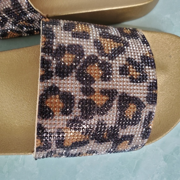 New! Snake Print Sparkle Slides - Picture 5 of 6